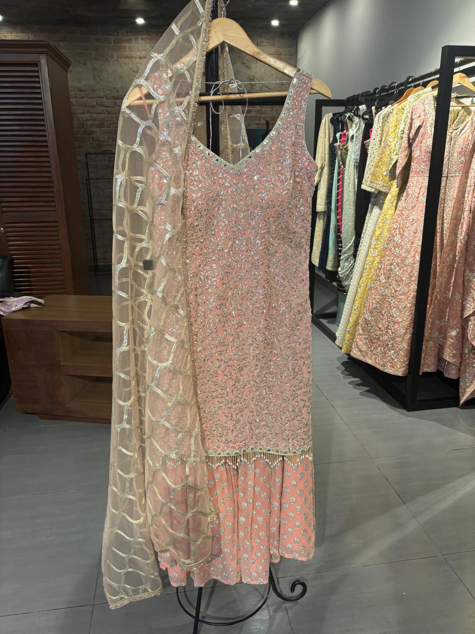Blush Pink Sequin Sharara